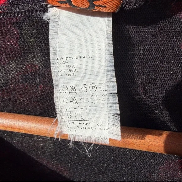 jean paul gaultier mesh long sleeve top black with floral roses small - Picture 7 of 7